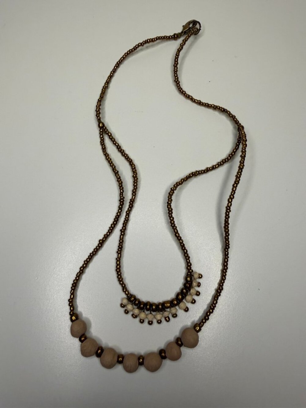 Bronze Layered Beaded Necklace